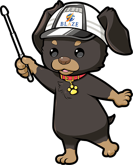 解説している犬のキャラクター